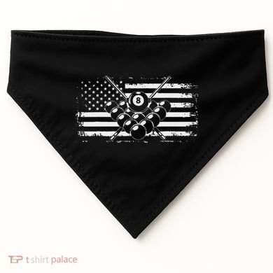 Billiards Pool Billiards American Flag Gift USA-Made Doggie Bandana