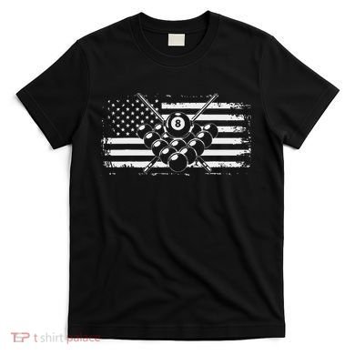 Billiards Pool Billiards American Flag Gift T-Shirt