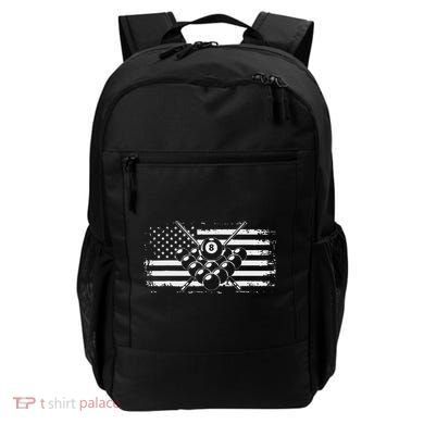 Billiards Pool Billiards American Flag Gift Backpack