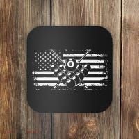 Billiards Pool Billiards American Flag Gift Coaster thumb 0