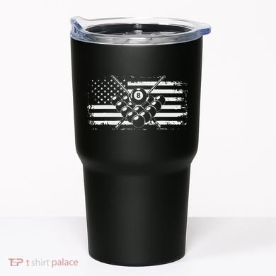 Billiards Pool Billiards American Flag Gift Tumbler