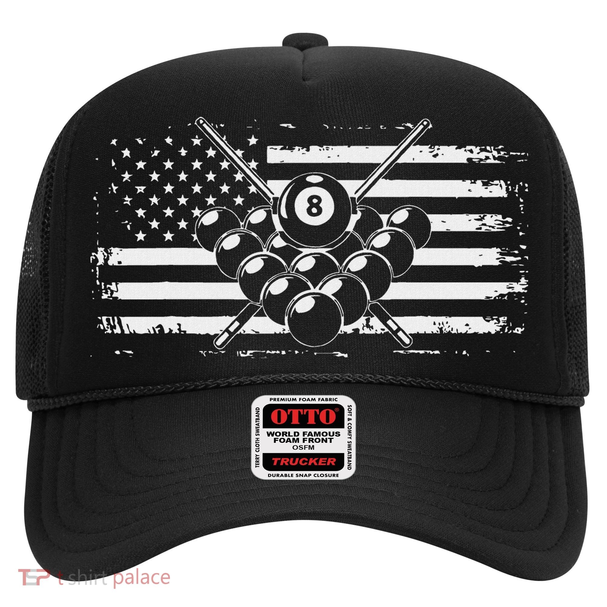 Billiards Pool Billiards American Flag Gift Hat