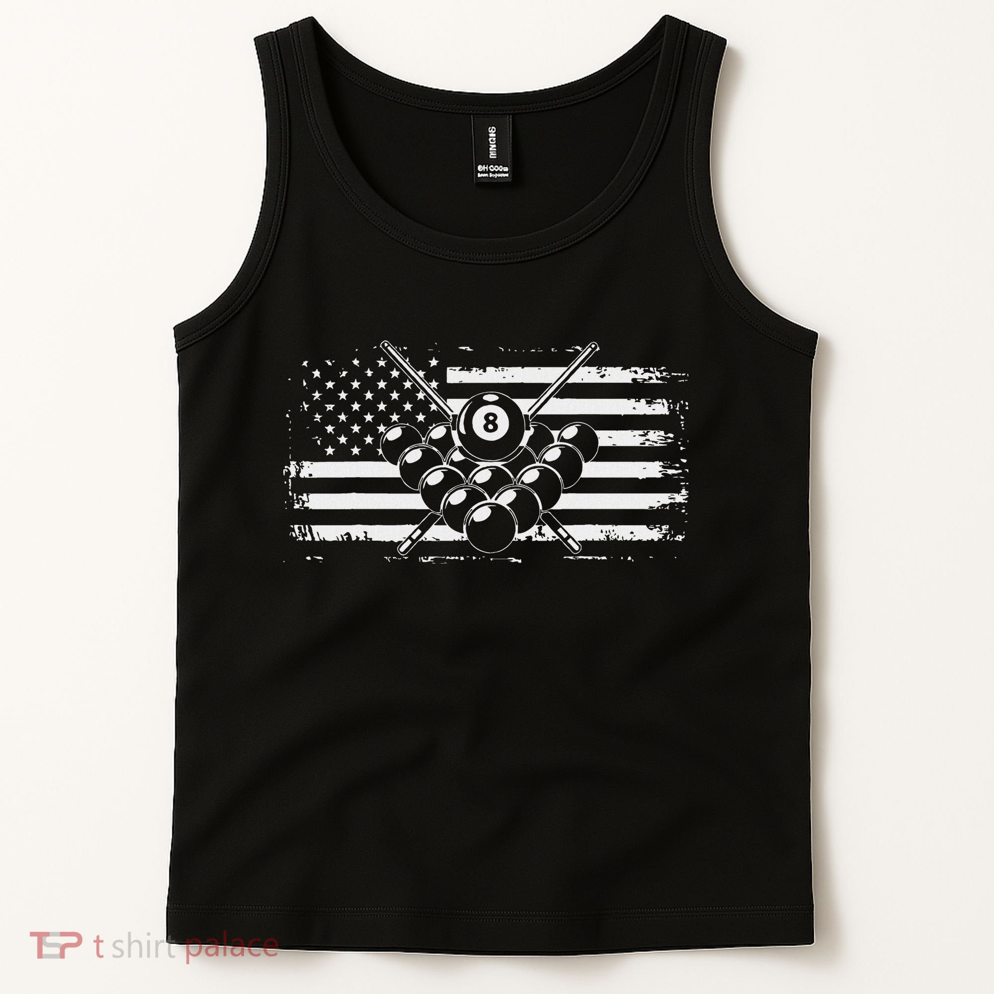 Billiards Pool Billiards American Flag Gift Tank Top