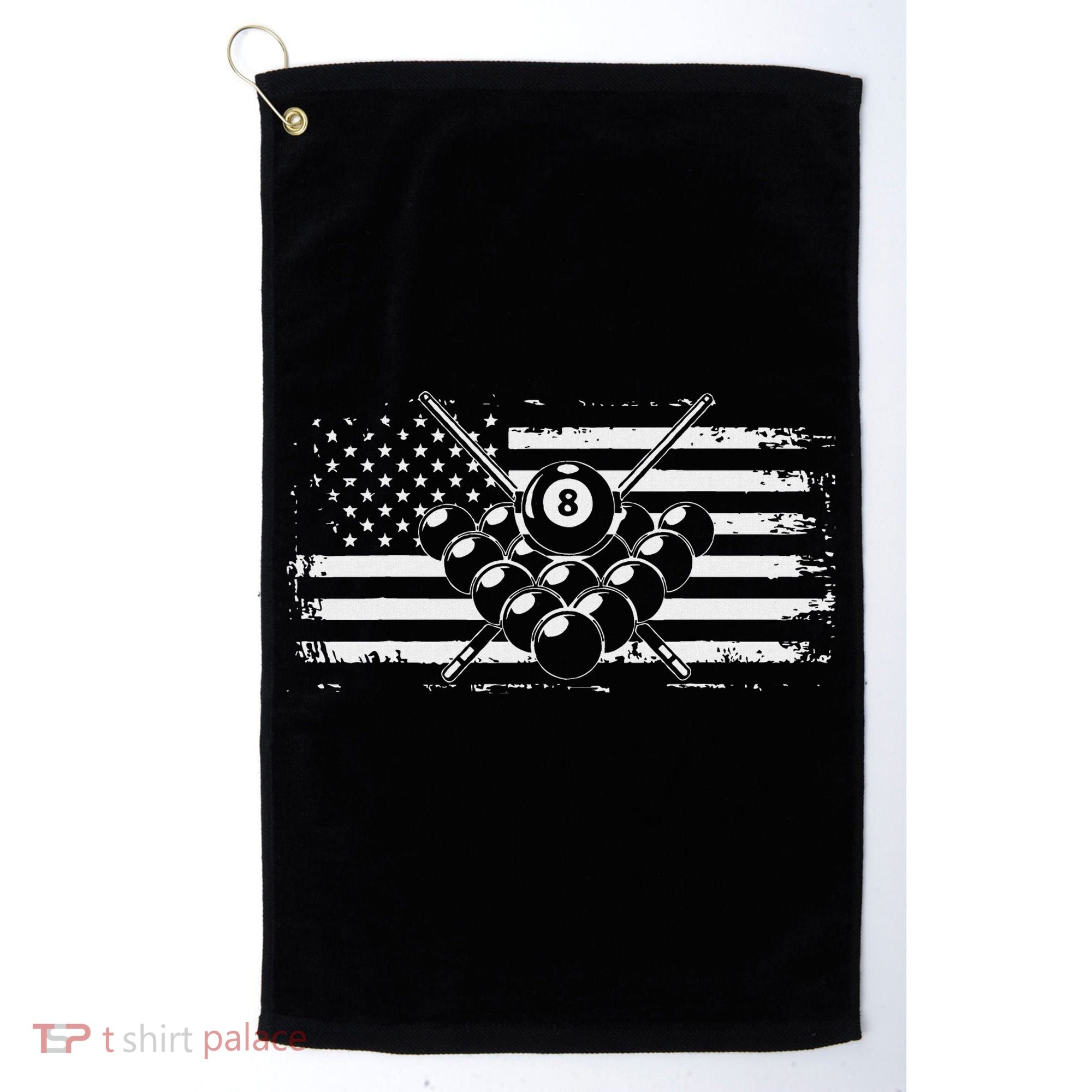 Billiards Pool Billiards American Flag Gift Golf Towel