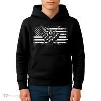 Billiards Pool Billiards American Flag Gift Kids Hoodie thumb 4