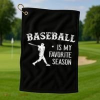 Baseball Players Baseball Is My Favorite Season Golf Towel thumb 1