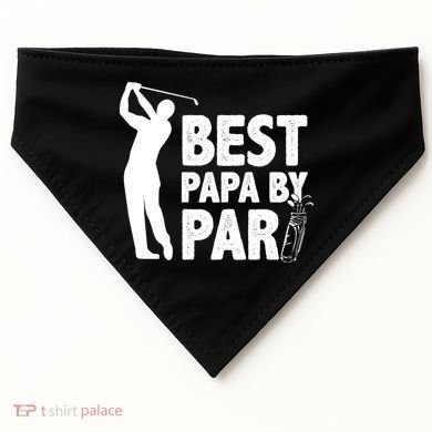 Best Papa By Par Fathers Day Golf USA-Made Doggie Bandana