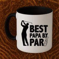 Best Papa By Par Fathers Day Golf Coffee Mug thumb 2