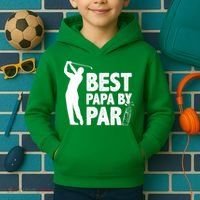Best Papa By Par Fathers Day Golf Kids Hoodie thumb 2