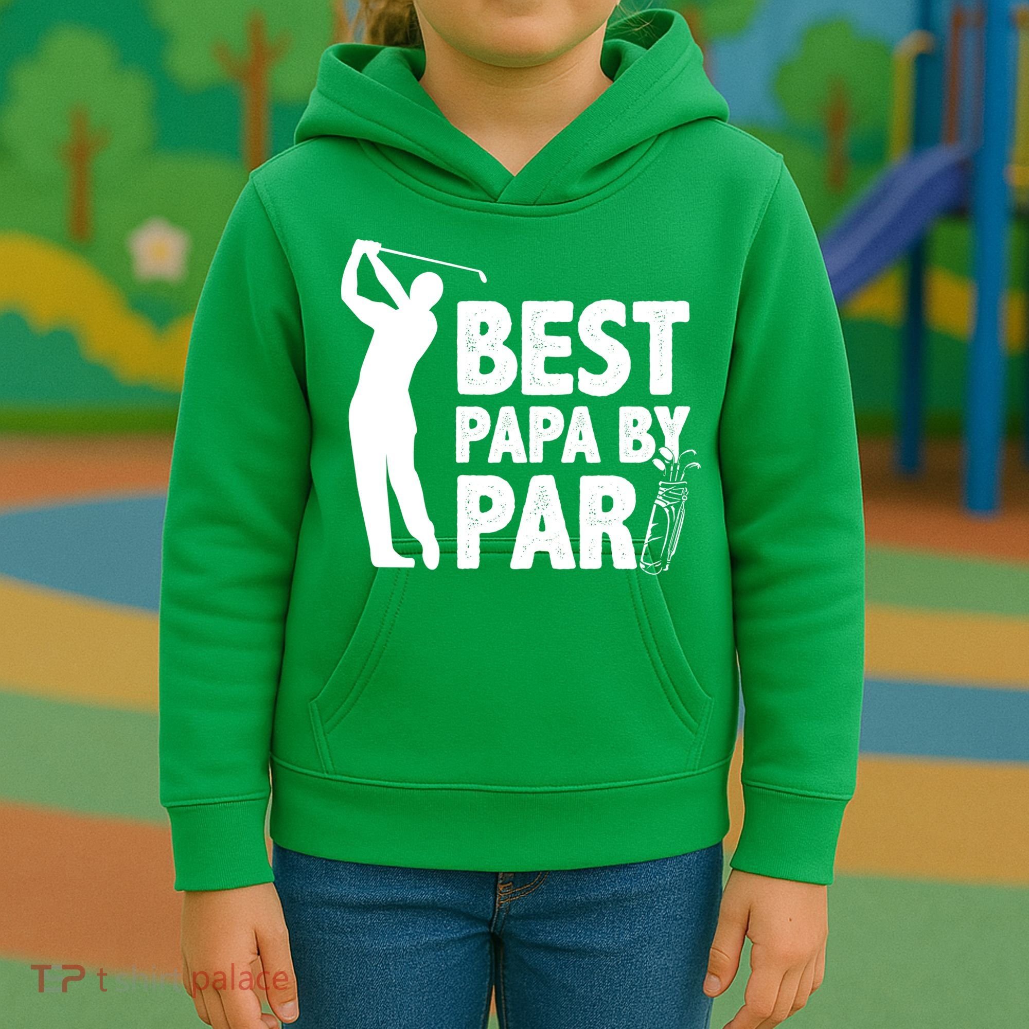 Best Papa By Par Fathers Day Golf Kids Hoodie