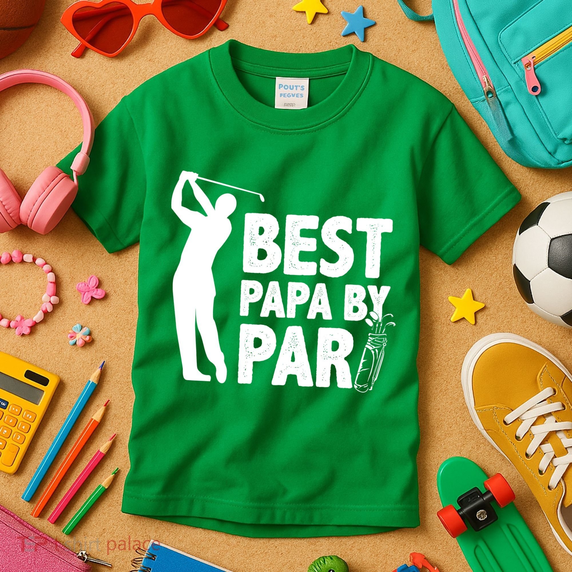 Best Papa By Par Fathers Day Golf Kids T-Shirt