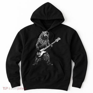 Bear Playing Bass Guitar Animal Playing Guitar Hoodie