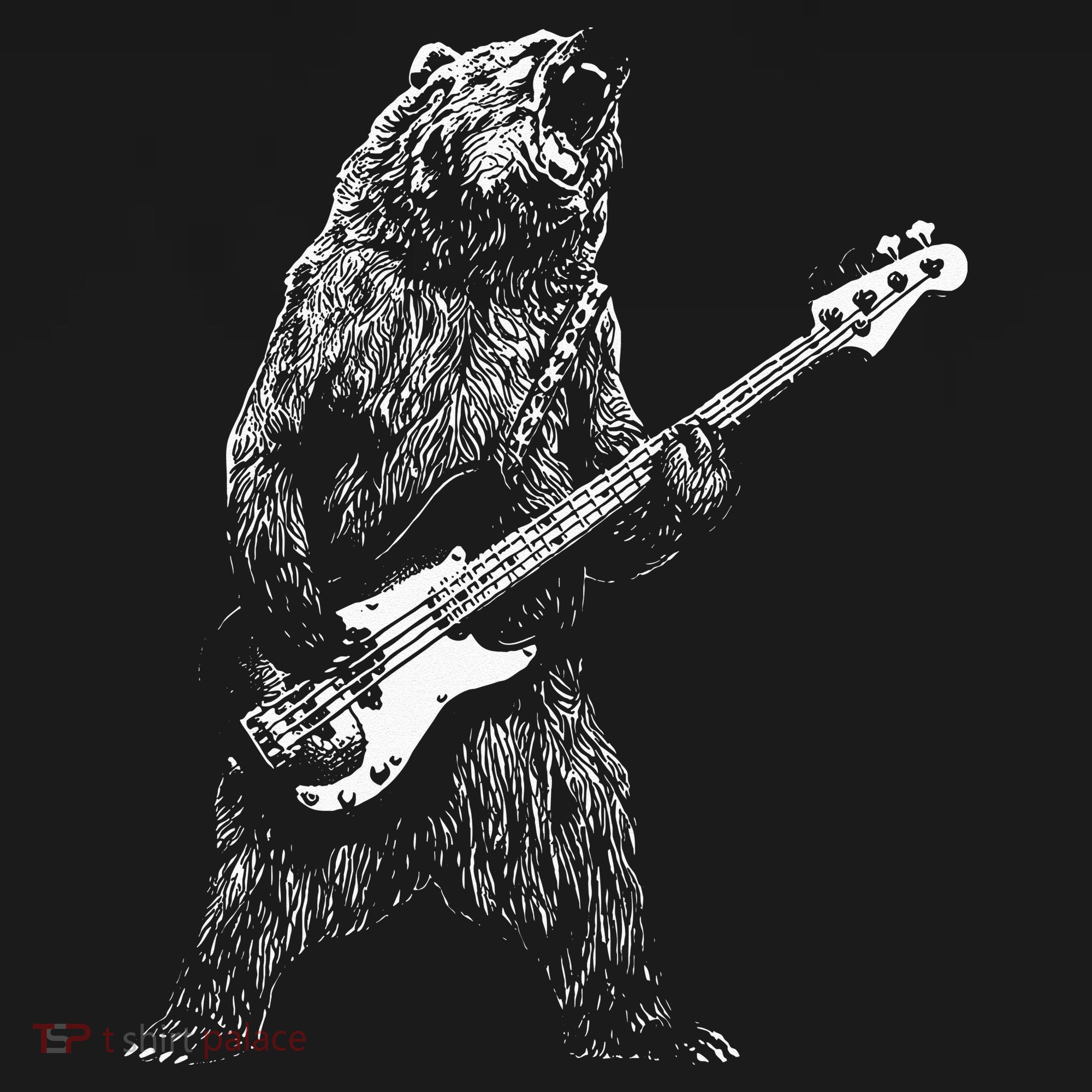 Bear Playing Bass Guitar Animal Playing Guitar Apron