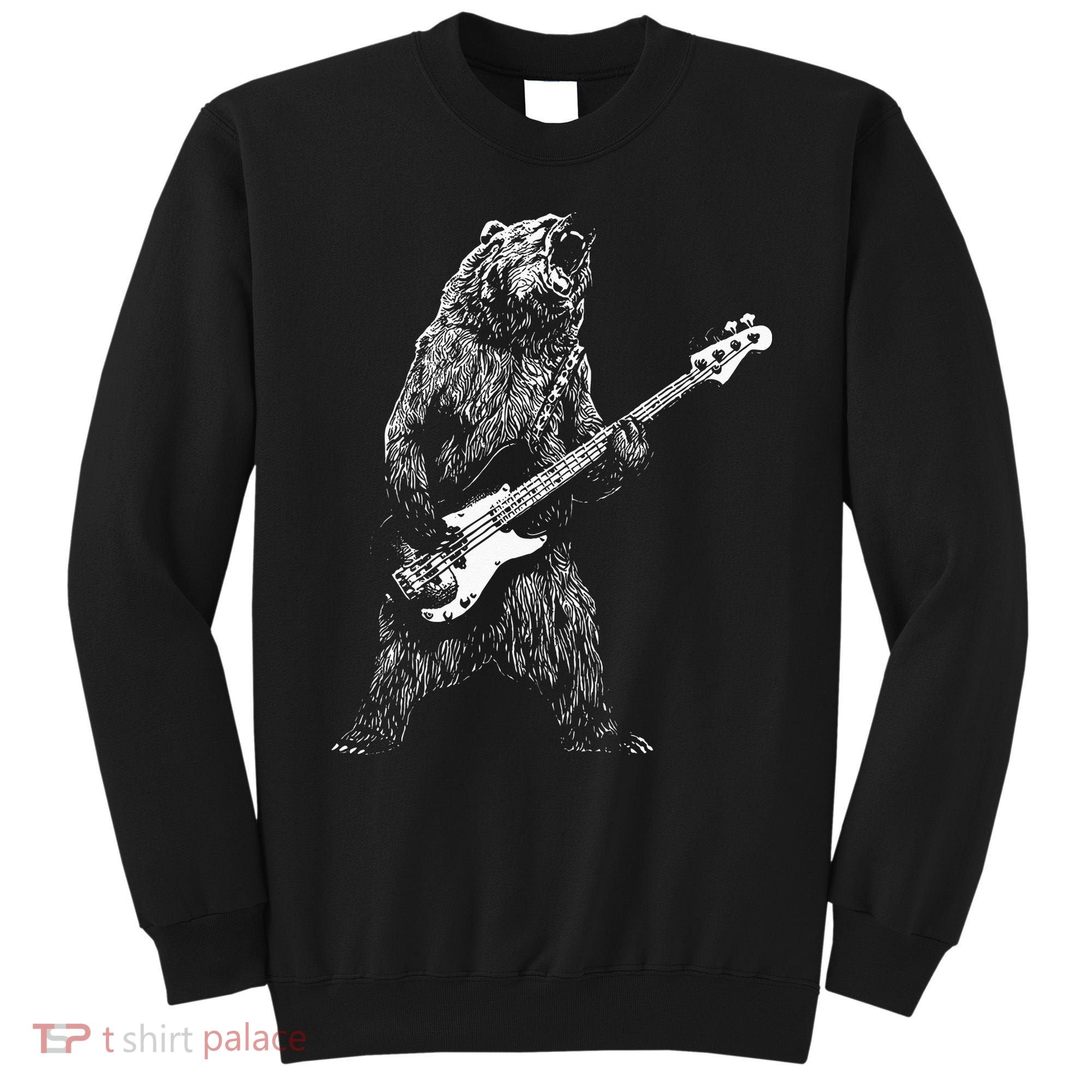 Bear Playing Bass Guitar Animal Playing Guitar Sweatshirt