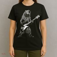 Bear Playing Bass Guitar Animal Playing Guitar T-Shirt thumb 4