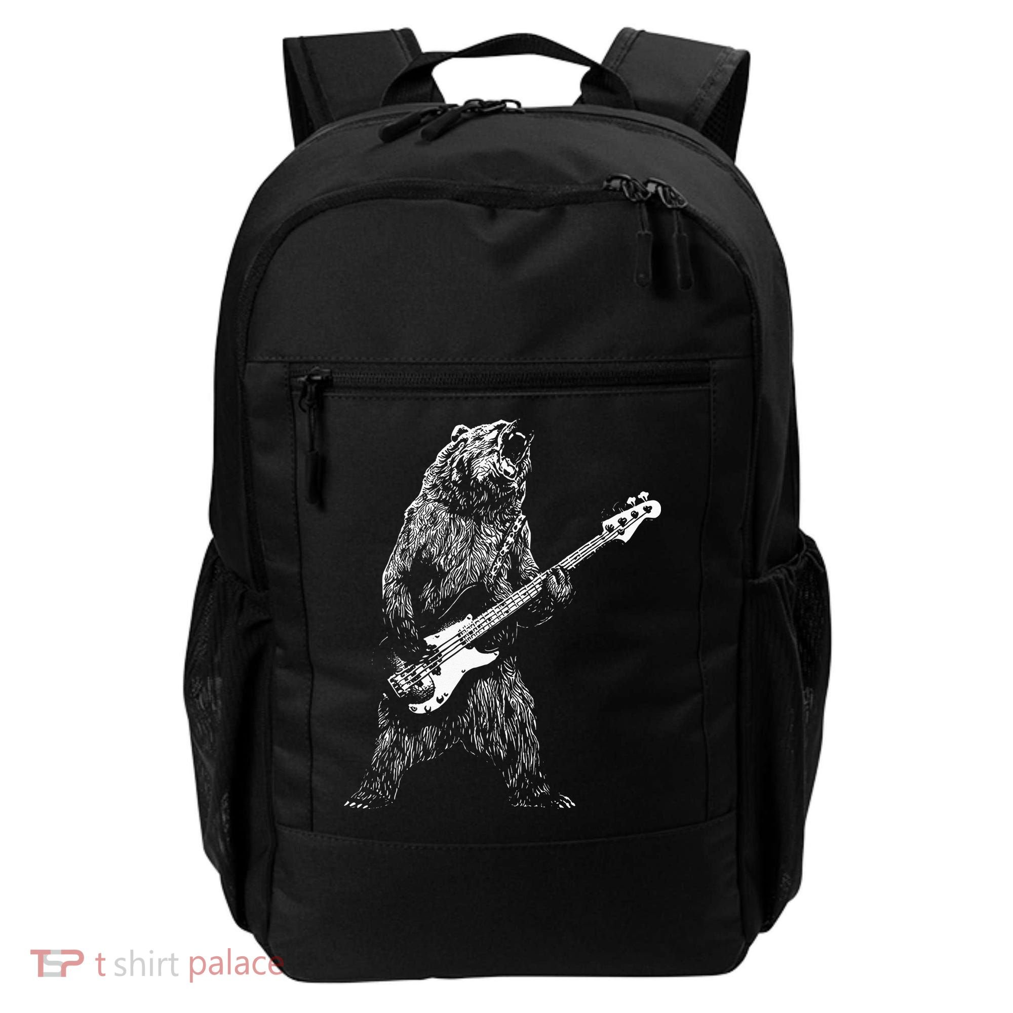 Bear Playing Bass Guitar Animal Playing Guitar Backpack