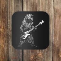 Bear Playing Bass Guitar Animal Playing Guitar Coaster thumb 0
