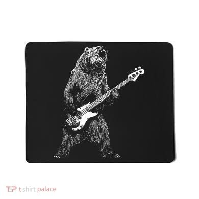 Bear Playing Bass Guitar Animal Playing Guitar Mousepad