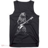 Bear Playing Bass Guitar Animal Playing Guitar Tank Top thumb 0
