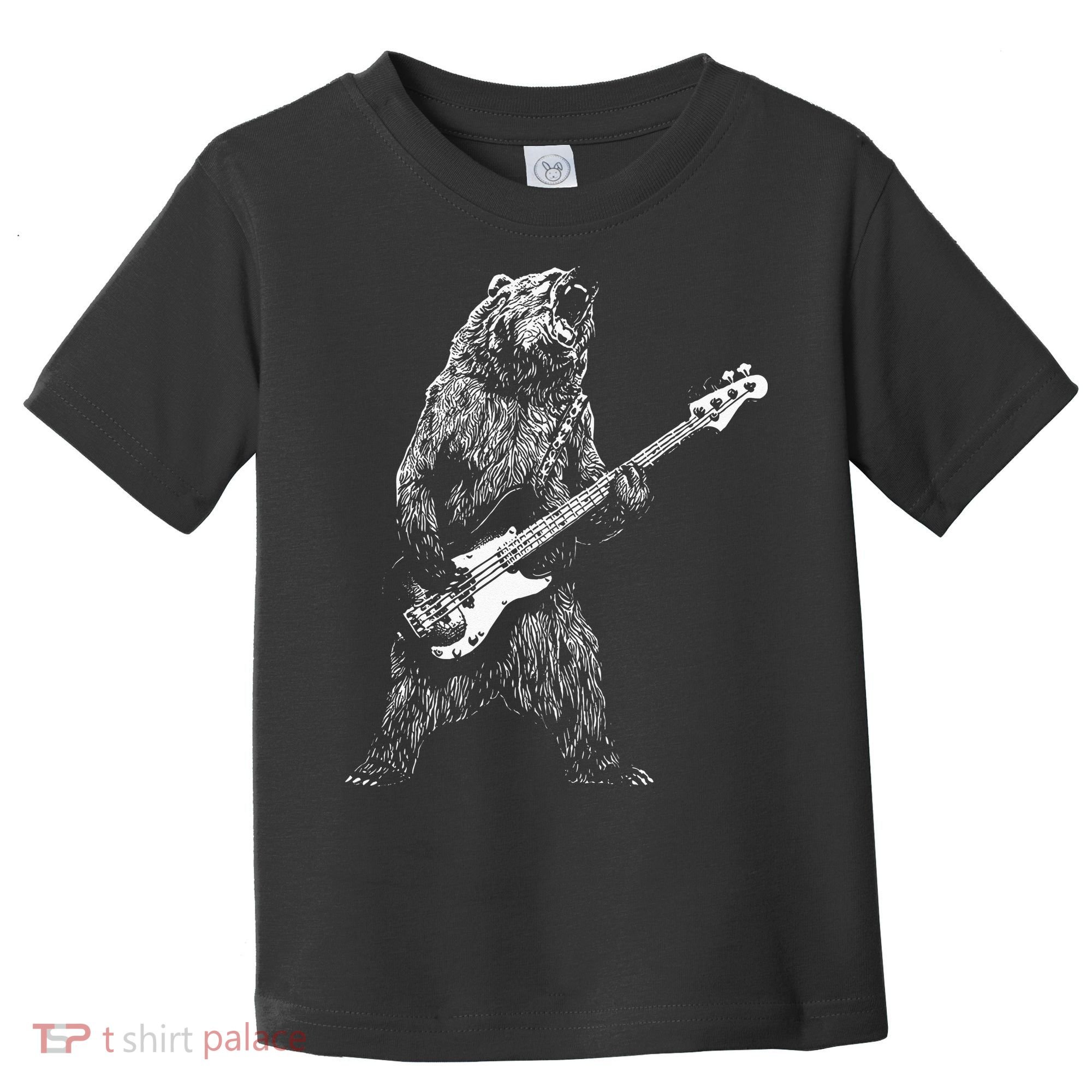 Bear Playing Bass Guitar Animal Playing Guitar Toddler T-Shirt