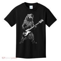 Bear Playing Bass Guitar Animal Playing Guitar Kids T-Shirt thumb 0