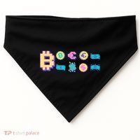 Bitcoin Pixelated USA-Made Doggie Bandana thumb 0