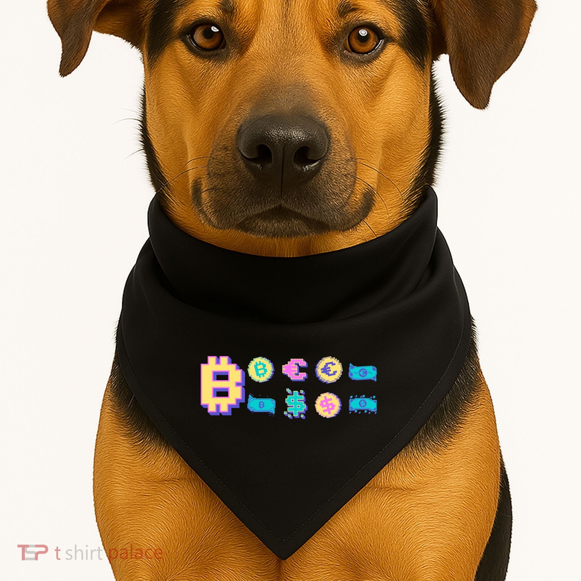 Bitcoin Pixelated USA-Made Doggie Bandana