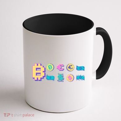 Bitcoin Pixelated Coffee Mug back