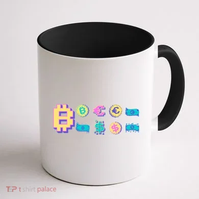 Bitcoin Pixelated Coffee Mug back