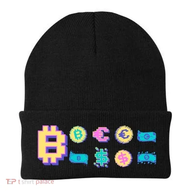 Bitcoin Pixelated Beanie