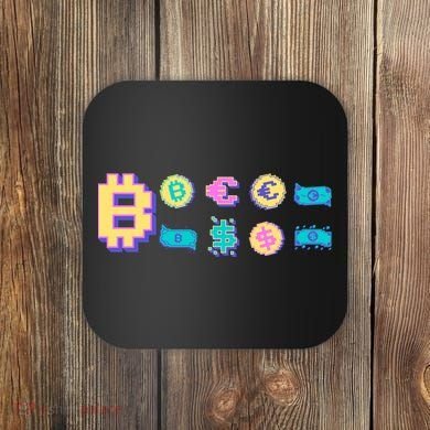 Bitcoin Pixelated Coaster