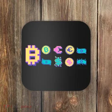 Bitcoin Pixelated Coaster
