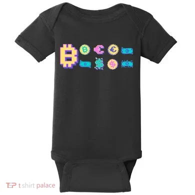 Bitcoin Pixelated Baby Bodysuit