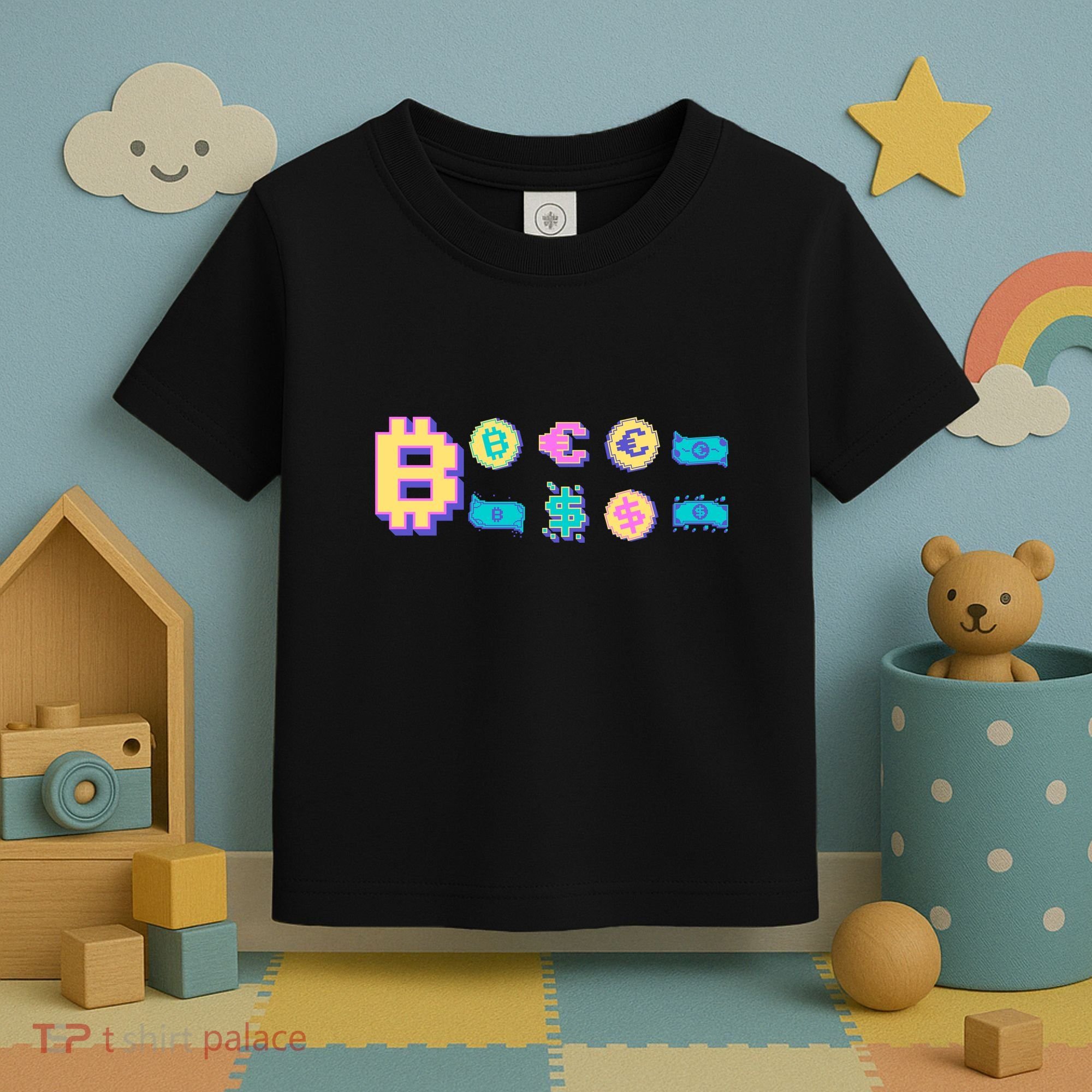 Bitcoin Pixelated Toddler T-Shirt