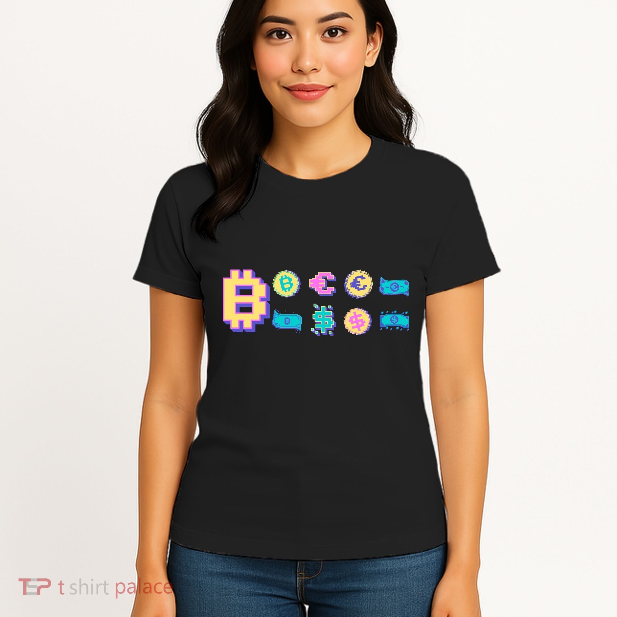 Bitcoin Pixelated Women's T-Shirt