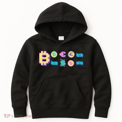 Bitcoin Pixelated Kids Hoodie