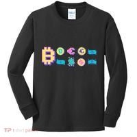 Bitcoin Pixelated Kids Long Sleeve Shirt thumb 0