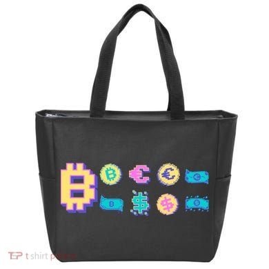 Bitcoin Pixelated Tote Bag