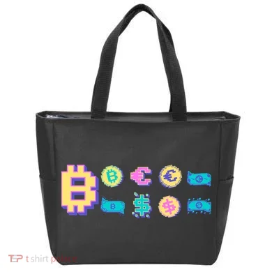 Bitcoin Pixelated Tote Bag