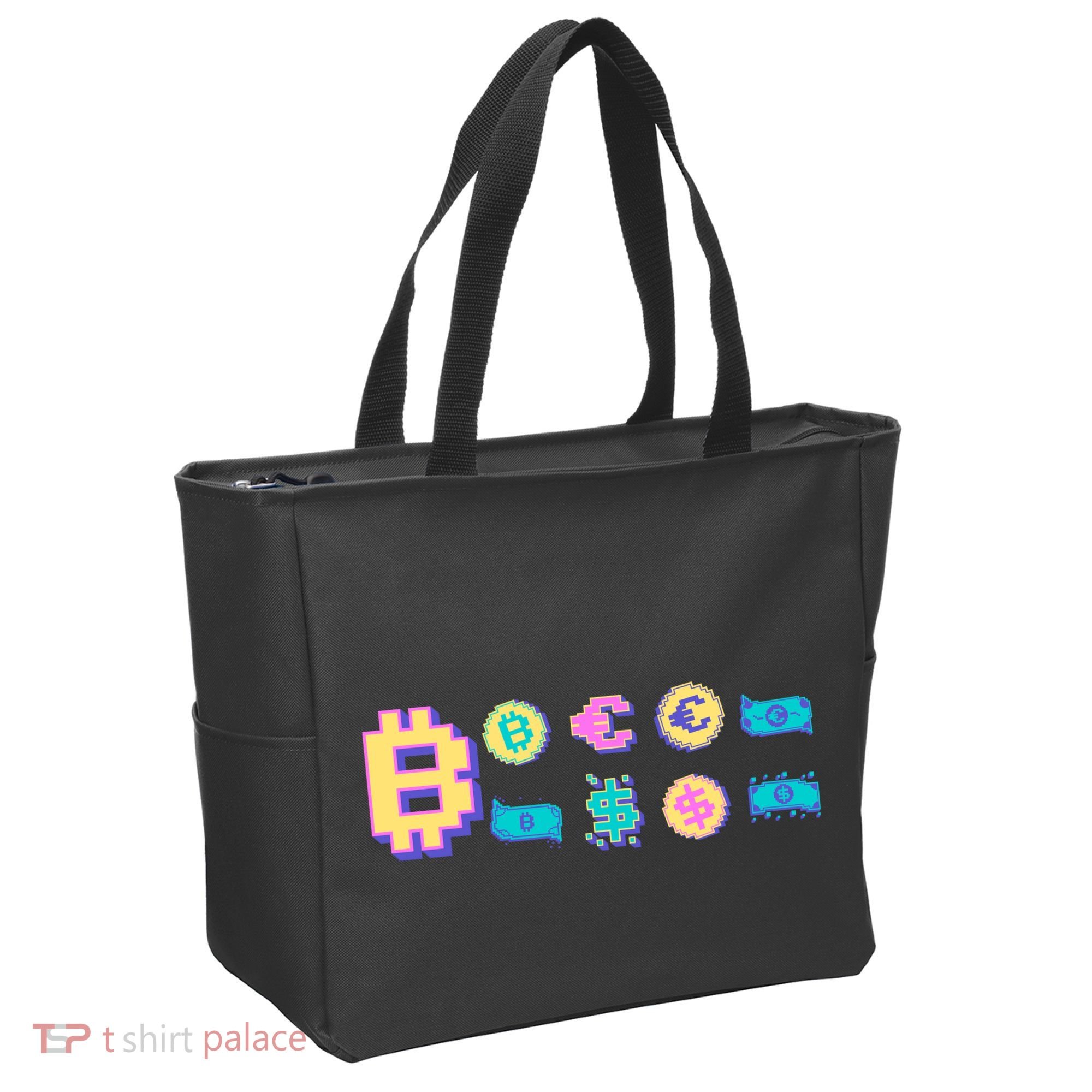Bitcoin Pixelated Tote Bag