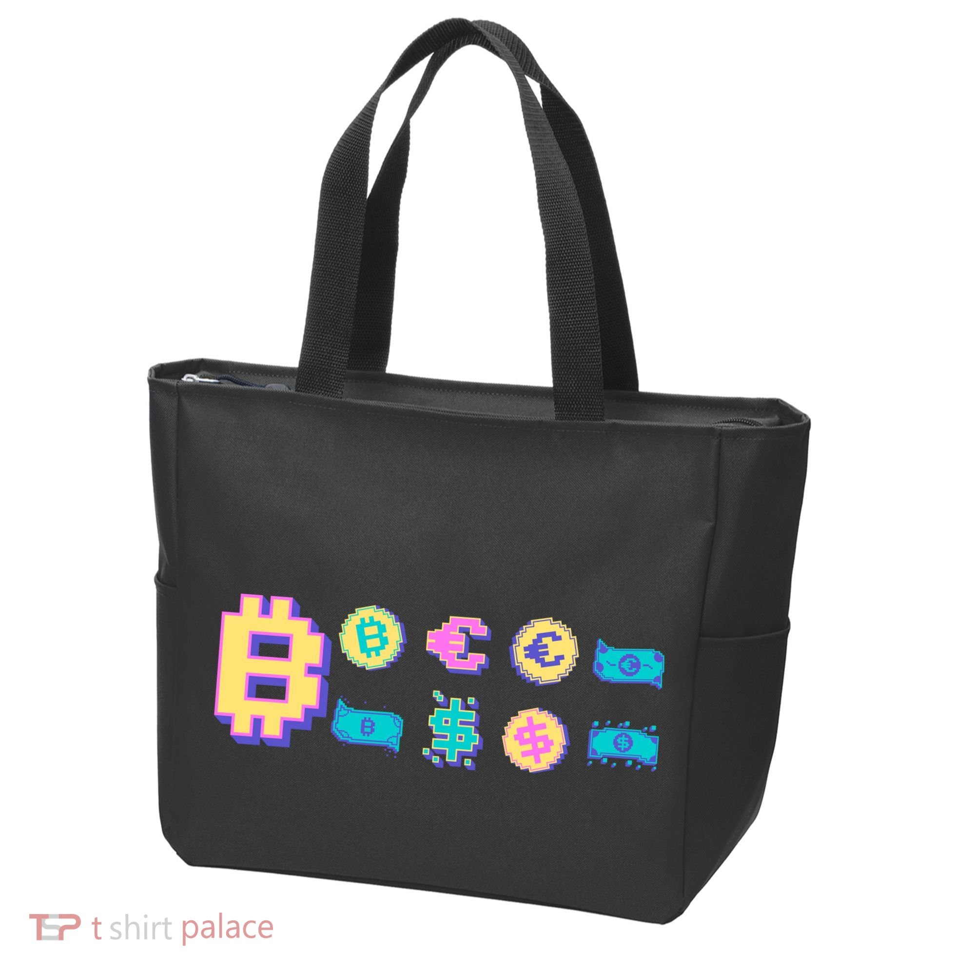 Bitcoin Pixelated Tote Bag