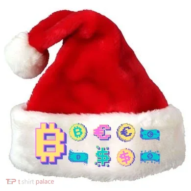Bitcoin Pixelated Santa Hat
