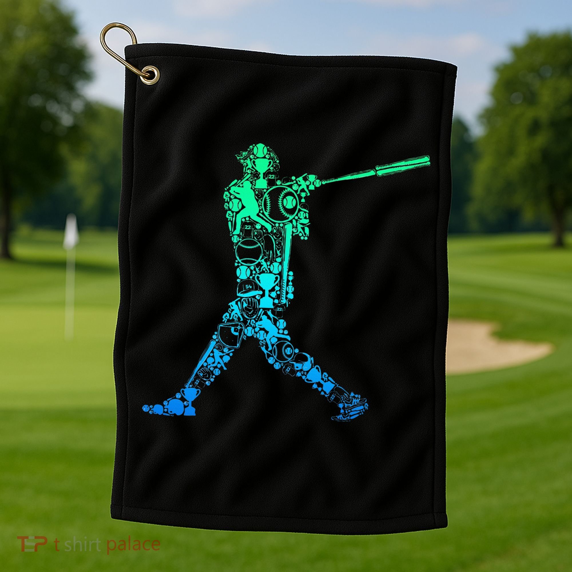 Baseball Player Batter Golf Towel