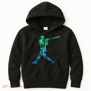 Baseball Player Batter Kids Hoodie