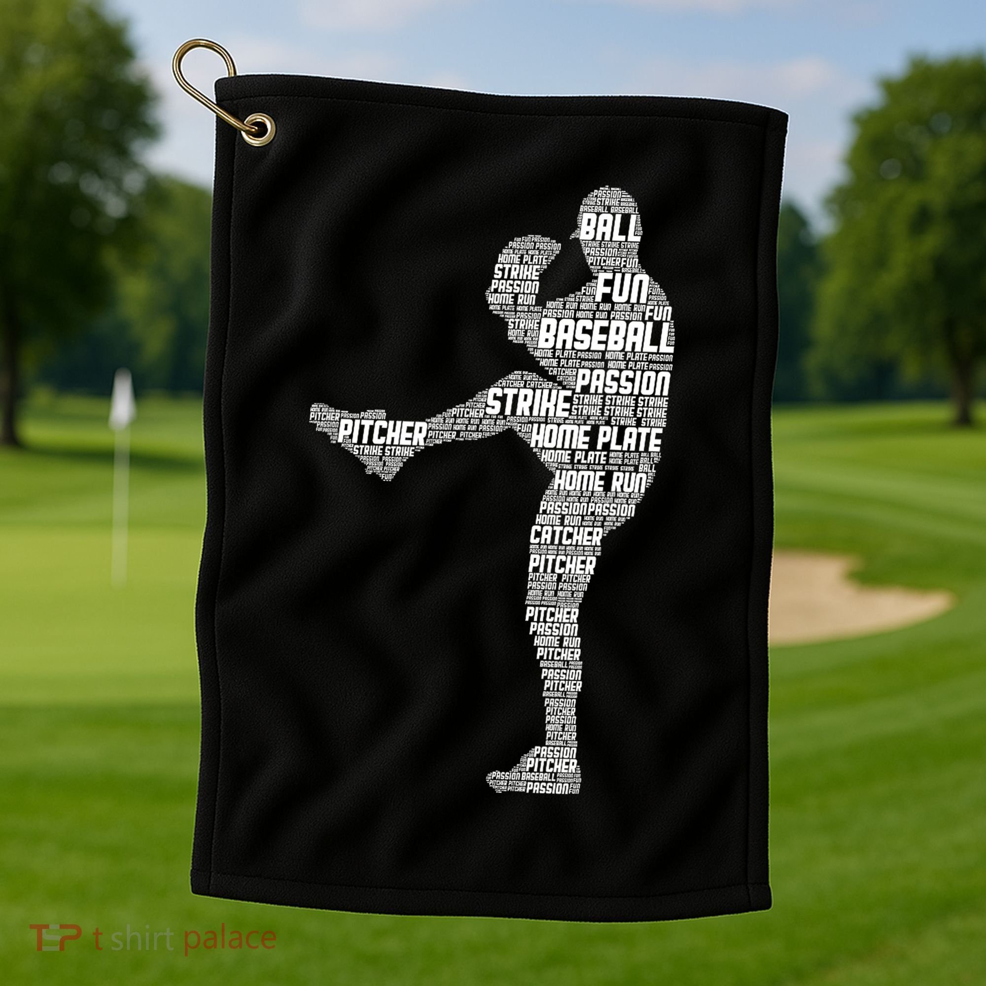Baseball Pitcher Golf Towel