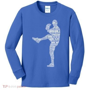 Baseball Pitcher Kids Long Sleeve Shirt