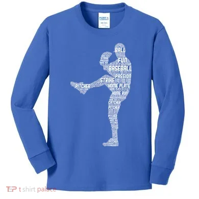 Baseball Pitcher Kids Long Sleeve Shirt