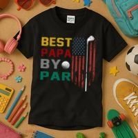 Best Papa By Par Kids T-Shirt thumb 3