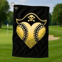 Baseball Pirate Baseball Player Golf Towel thumb 1