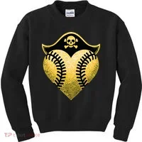 Baseball Pirate Baseball Player Kids Sweatshirt thumb 0